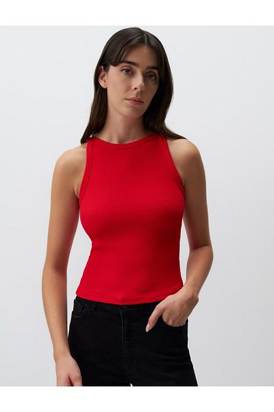 Jimmy Key Slim Fit Sleeveless Halter Neck Knitted Tank Top