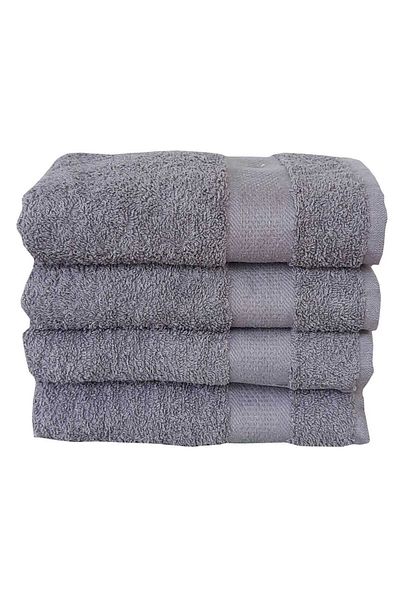 merland benvecocuk 4 Pack Hand Face & # 37;100 Cotton Towel Set Dry Anthracite