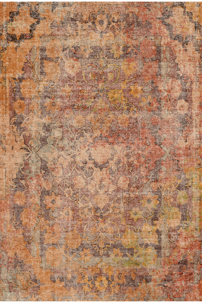 MUN HOME modern Desenli Turuncu/taba Vintage Dokuma Taban Dijital Baskılı Halı