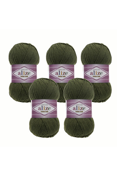 Alize Lize Cotton Gold Yarn – Pack of 5 – Cotton Acrylic – Suitable for Amigurumi and Cardigan Knitting