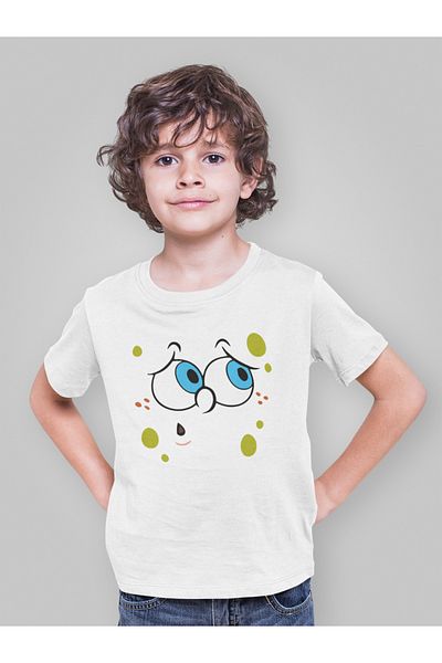 SEVBANO Tricou unisex pentru copii cu desene animate cu imprimeu Spongebob (vârsta 1-12)
