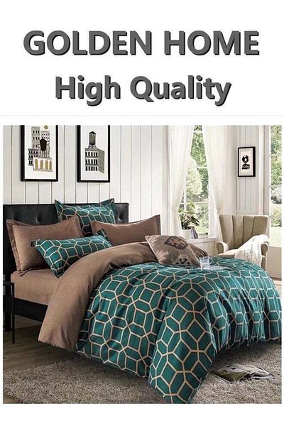 GOLDEN HOME 6 Piece King/Queen/Single size, geometric/lattice pattern duvet cover set