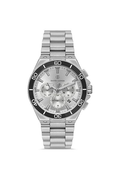 DAVID GUNER Dg-8654Ga-A1 Men's Wrist Watch with Silver Color Stainless Steel Band with Working Function.