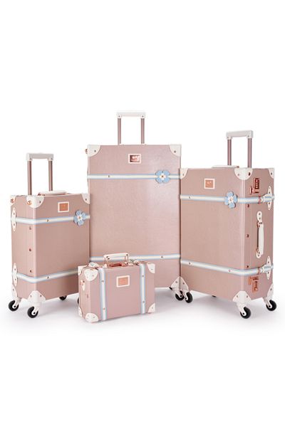 LİMRA Limra Classic Leather 4-Piece Luggage Set, Sizes 28"-24"-20"-13" Inch