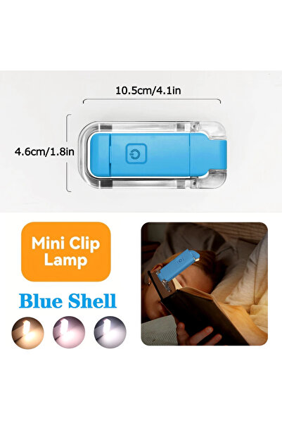 Choice مصباح قراءة صغير من بلو شيل LED قابل لإعادة الشحن عبر USB لحماية العين...
