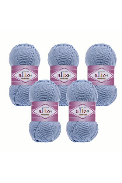 Alize Lize Cotton Gold Yarn – Pack of 5 – Cotton Acrylic – Suitable for Amigurumi and Cardigan Knitting