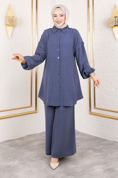 Tesettür Dünyası Strawberry Double Set Tsd250183 Indigo