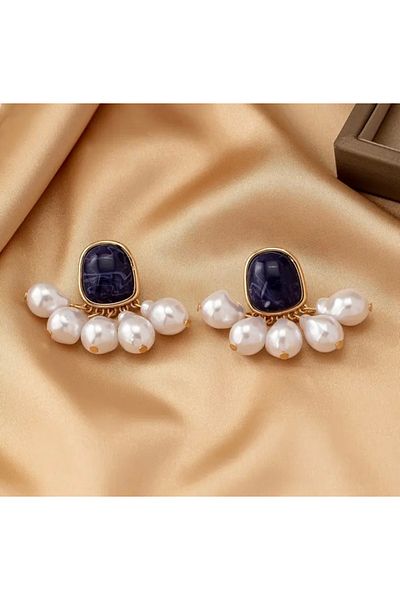 Accessories Vanilla Avenue Stylish Black Pearl French Vintage Dangle Modern Daily Use Women's Earrings