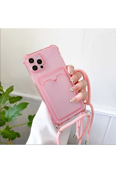 BilişimGo Technology Iphone 16 Pro Şeffaf Kartlıklı Boyun Askılı Ipli Kılıf