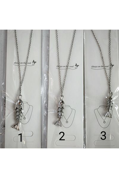 Acousticworld Gold Silver Steel Moving Fish Necklace