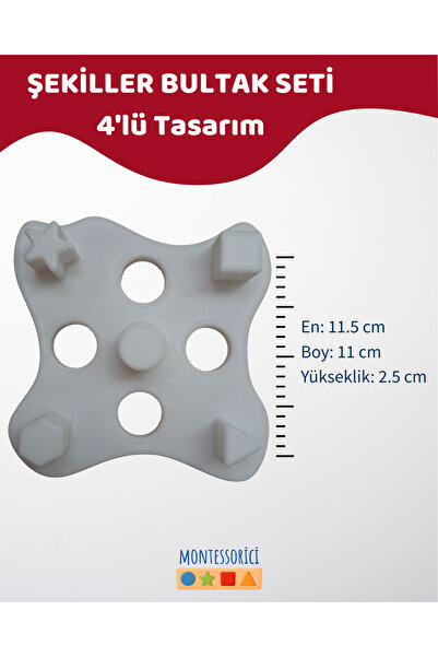 Montessori Şekiller Bultak Seti (4’lü) – Montessori Uyumlu, Renk & Şekil Öğrenme Oyuncağı (2+ Yaş)