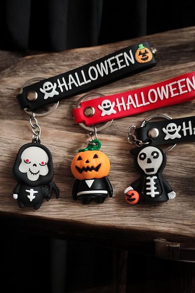 Lynare سلسلة مفاتيح وحقيبة من السيليكون ثلاثية الأبعاد من HALLOWEN TEMALI 3 قطع