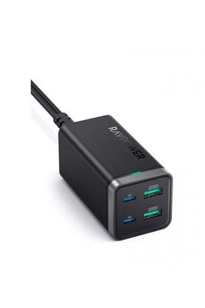 RavPower شاحن راف بور PD Pioneer المكتبي بأربعة منافذ 65 واط