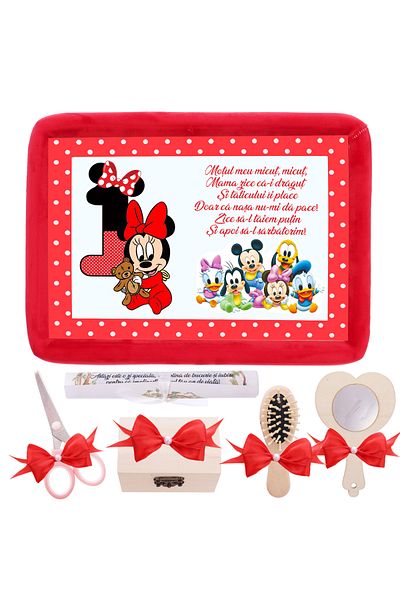 Recostore Tava mot fata, aniversare 1 an, model Minnie Mouse, rosu, REC5011/14