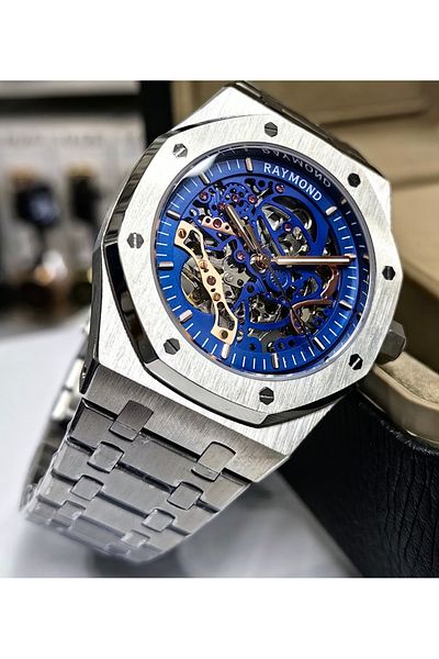 Raymond Skeleton Design Steel Men's Wrist Watch
