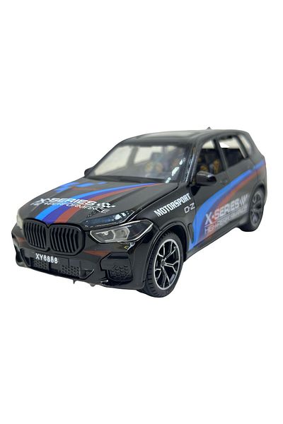 JPT BMW X5 metal model, opening doors, black trunk hood with sound, lights, spring, scale 1:24
