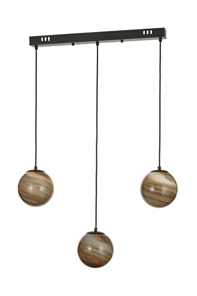 Avizemoda Galaksi 3 lü Yemek Masası Üstü Toprak Desen Camlı Modern Sarkıt Avi...