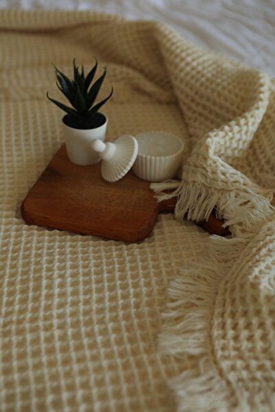 Tasarım Hb&Victory Waffle 4 Layer 100% Cotton Premium Bedspread Mink Single 160X240 cm