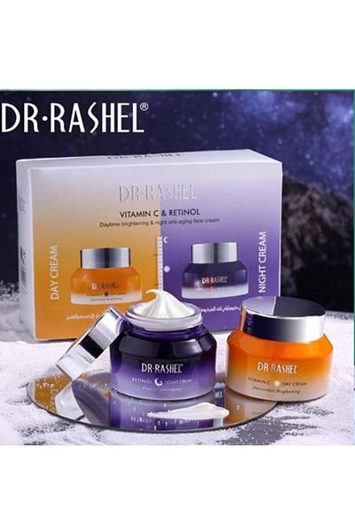 RASHEL Vitamin C & Retinol Brightening Anti-Aging Day & Night Face Cream - 2 Pack