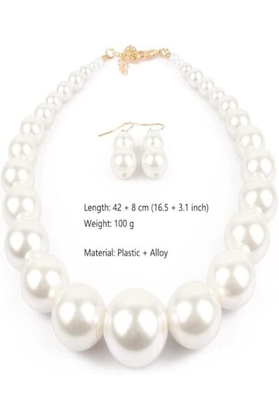 TUHAM AKSESUAR Vintage Large Pearl Jewelry Set