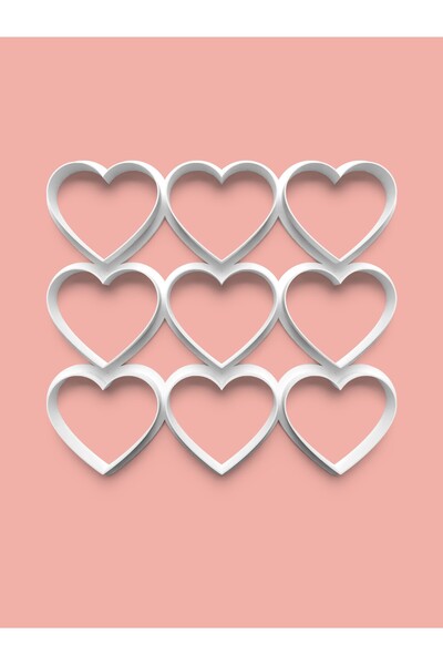 AKTASTORE Multi Cutter Heart Cookie Mold and Sugar Dough Mold 6 cm