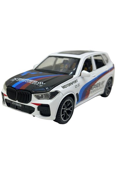 JPT Model Bmw X5 white 1:24 scale opens all doors, trunk and engine hood