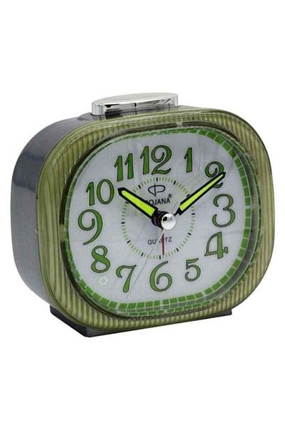 dojana Square Analog Alarm Clock Green/Silver/White