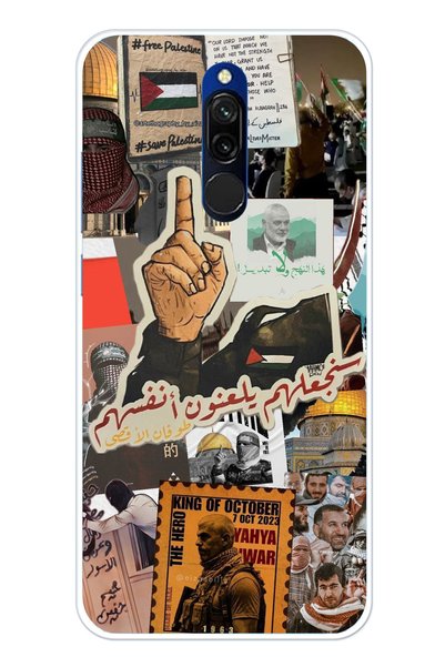 TechTree Redmi 8 Compatible Palestine Freedom Transparent Silicone Case