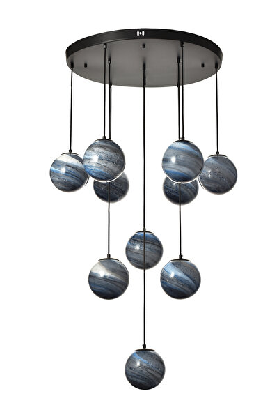 Avizemoda Galaksi 10 lu Gökyüzü Desen Camlı Salon Oturma Odası Modern Sarkıt ...