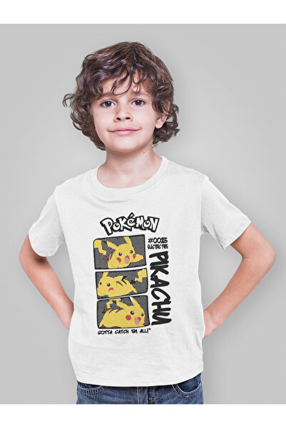 SEVBANO تي شيرت بتصميم بوكيمون بيكاتشو مطبوع للأطفال للجنسين (1-12 سنة)