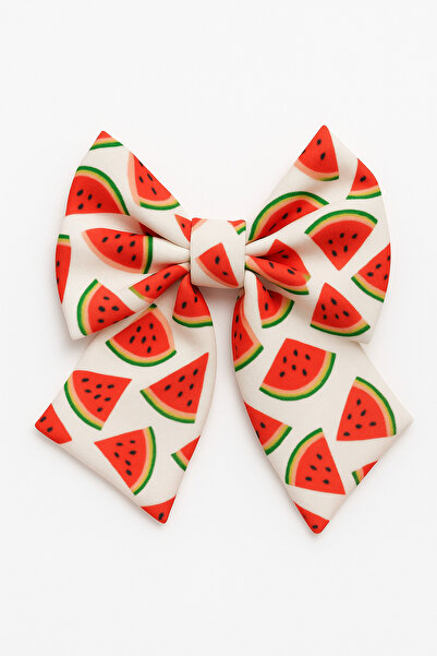 MakeWell Çilek Kiraz Karpuz Figürlü Beyaz Renkli Klipsli Fiyonk Toka