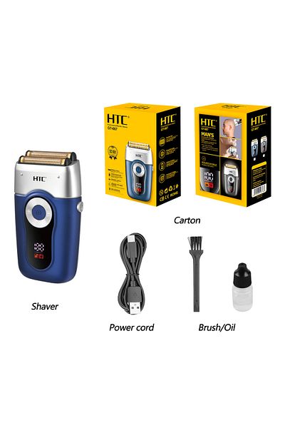 HTC GT-667 Men's Electric Shaver Razor High Carbon Steel Rechargeable Beard Trimmer Shaving Machine