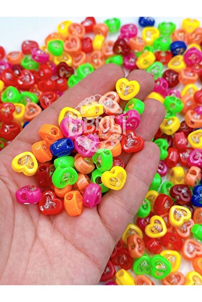 E.B EBRULİ BONCUK 12 mm Renkli Kalp Boncuk Takı Yapımı Bead (25 Adet)