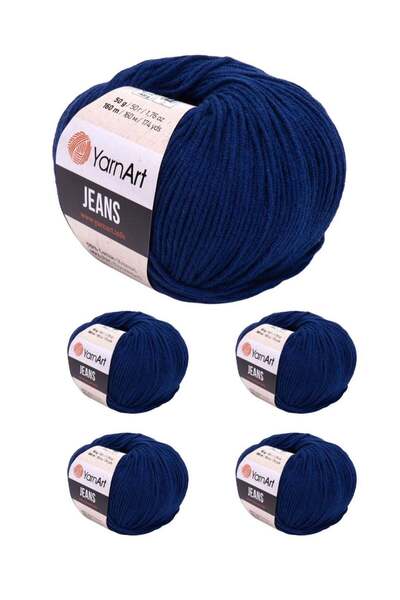 Yarnart خيوط جينز قطنية تركية من يارن آرت، 5 قطع