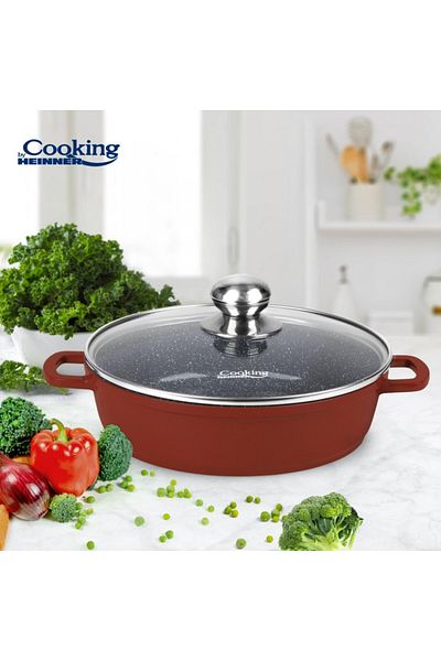 Heinner Cast Aluminum Frying Pan 28 cm 4.1L Marbled Interior Induction