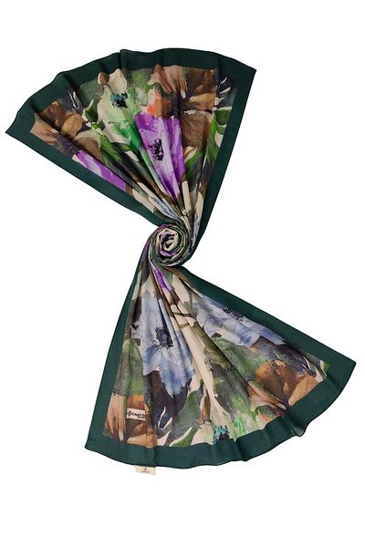 mim eşarp Emproyal Organic Cotton Flower Pattern Shawl 75X190 cm