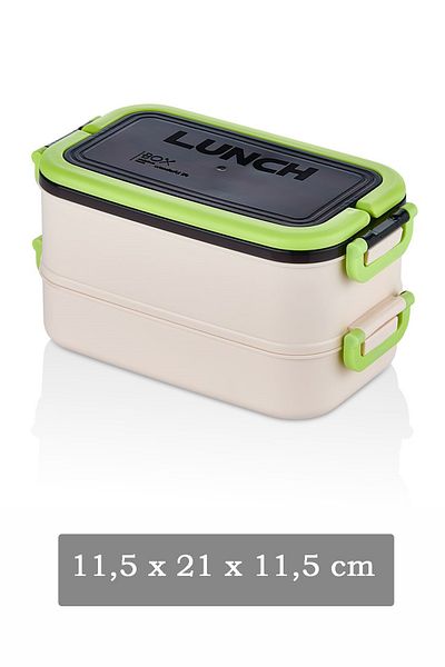 M&L LUNCH BOX 2 Layer Portable Food Container Lunch Box Diet Nutrition Box Storage Container Feeding Bowl with Fork and Spoon