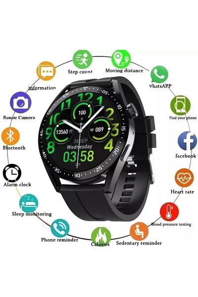 NFC Watch Smartwatch HW 28 With NFC Water Resistant Unisex Round Induction Charging Bluetooth Voice