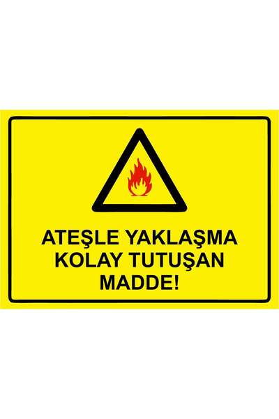 ZiPrinter مادة سهلة الاشتعال! لافتة تحذير من مادة PVC مقاس A3 30x42 سم