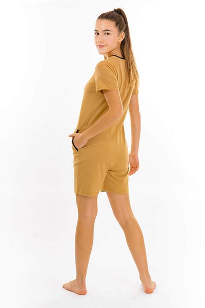 dendy Girls' short pajama jumpsuit Sand 137/158