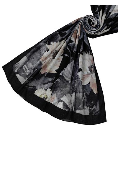 mim eşarp Emproyal Organic Cotton Flower Pattern Shawl 75X190 cm