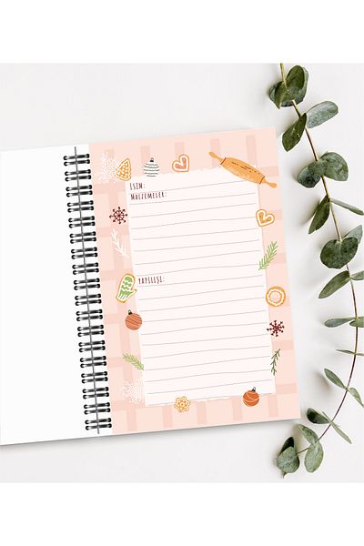 BULUT DİJİTAL Cookbook /100 Leaves /5 Sections /15 cm X 21 cm