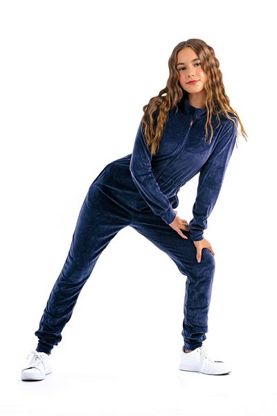 dendy Dívčí overal plyšový dlouhý Navy blue 360/146
