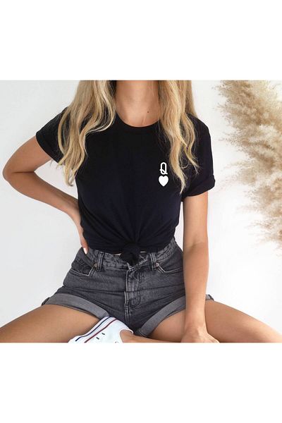 Etoile Studio Custom King and Queen T-Shirts for Couples |   Valentine's Day Combination |   Dear |   V-Day Oversized