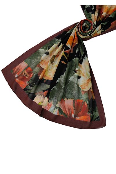 mim eşarp Emproyal Organic Cotton Flower Pattern Shawl 75X190 cm