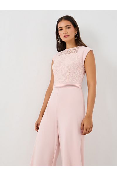 Styli Lace Detail Sleeveless Wide Leg Jumspuit