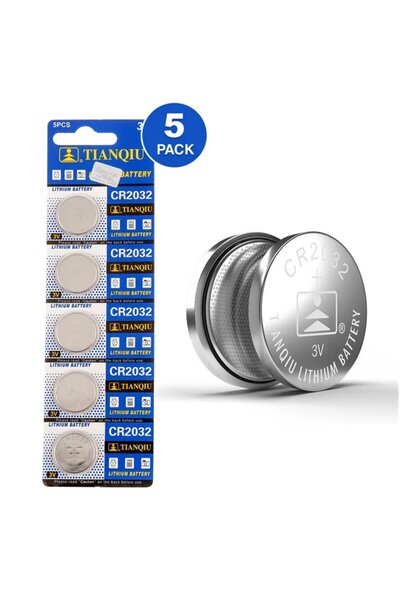 TIANQIU بطاريات ليثيوم 3 فولت CR2032 من تيانكيو - 5 قطع
