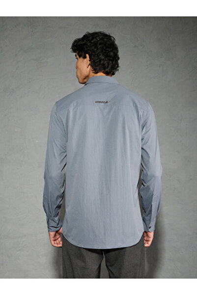 Technosport By Styli Solid Spread Collar Regular Fit Shirt