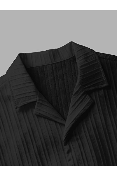 Take Two By Styli Texture Short Sleeve Buttoned Shirt