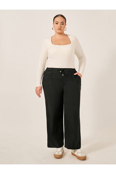 Styli Plus Size Straight Leg Tapered Pants